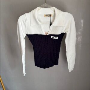 MIU MIU polo knitted sweater